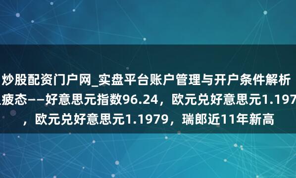 炒股配资门户网_实盘平台账户管理与开户条件解析 好意思元企稳但仍显疲态——好意思元指数96.24，欧元兑好意思元1.1979，瑞郎近11年新高